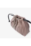 Charles Keith Pleated Covered Shoulder Bucket Bag Mauve